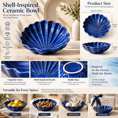 qevzunyl Ultramarine Shell Catchall Dish — feature overview
