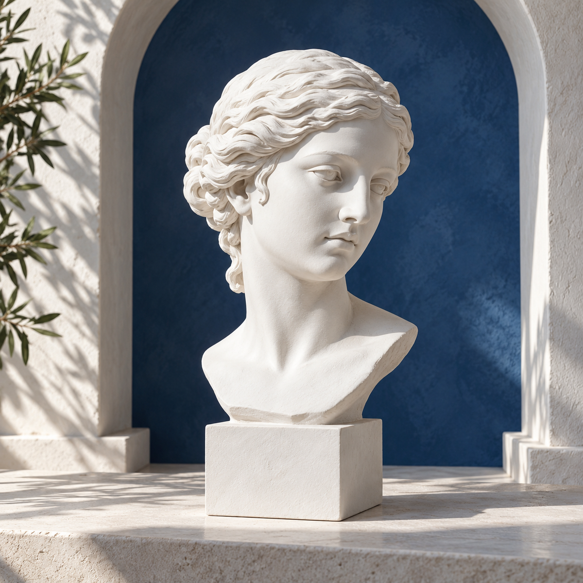 qevzunyl White Classical Bust — styled interior view