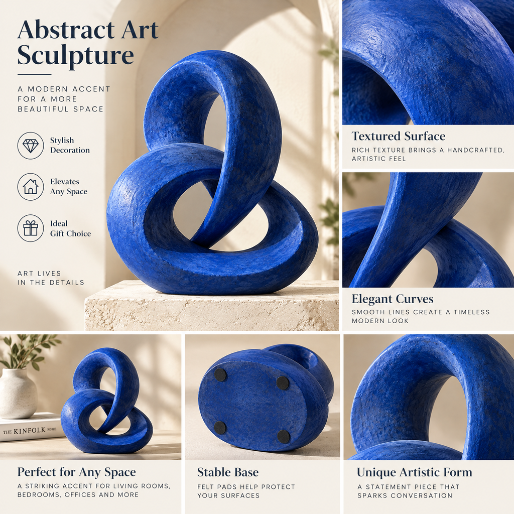 qevzunyl Ultramarine Loop Sculpture — design details