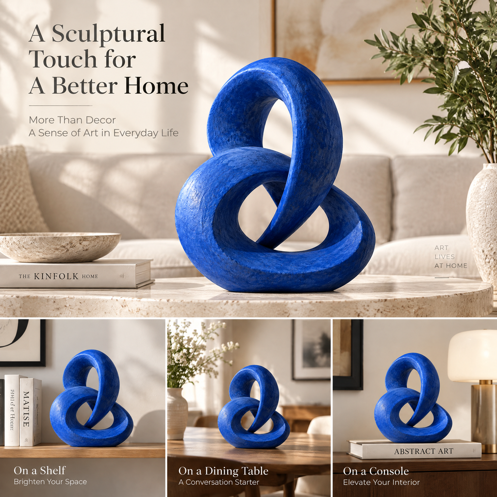 qevzunyl Ultramarine Loop Sculpture — home styling ideas